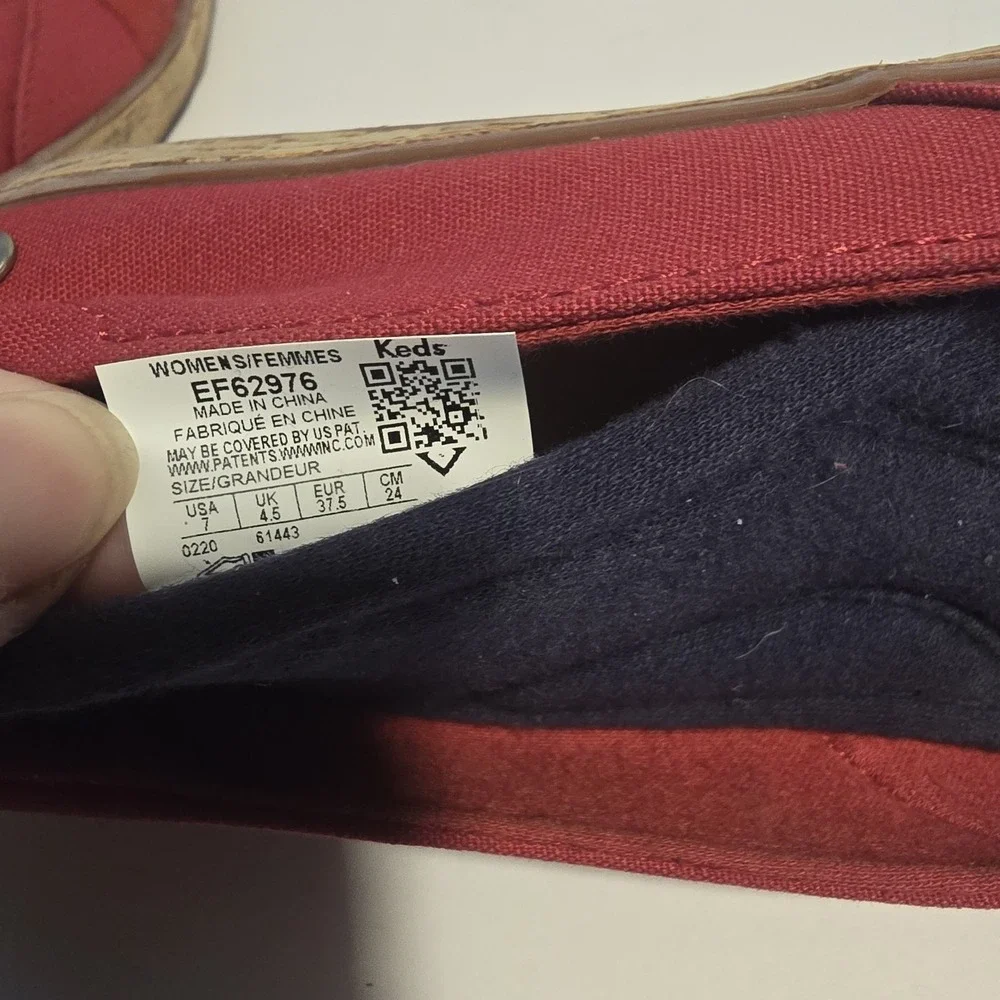 Grasshoppers by Keds‎ EF62976 Red Canvas Cork Wrap Wedge Pumps Womens 7